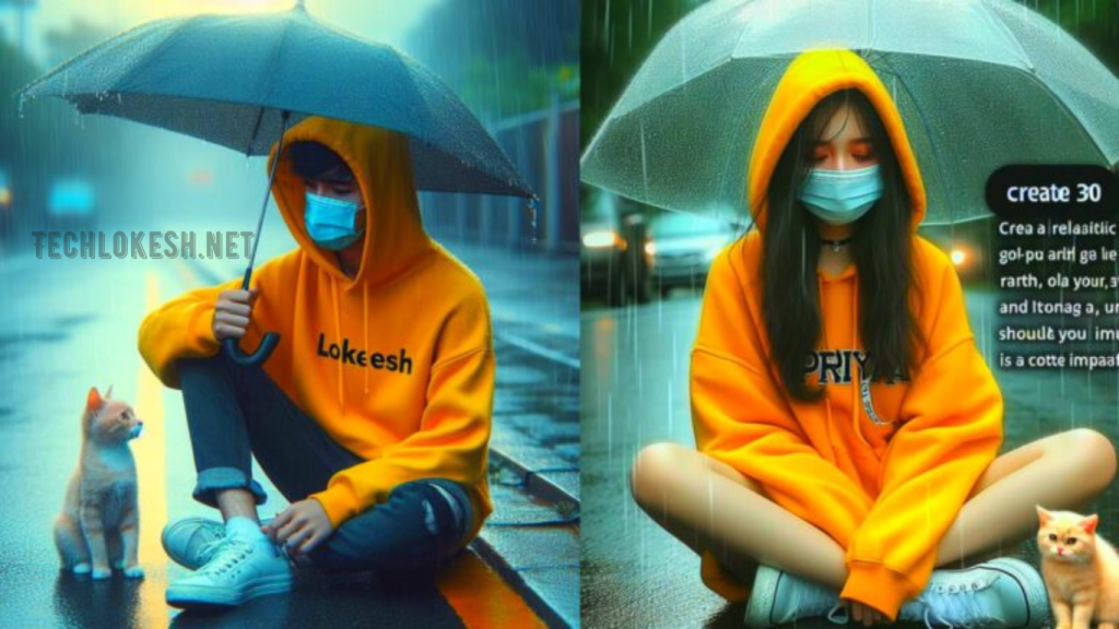 Rain Umbrella Boy T-shirt Name Video Editing 2024