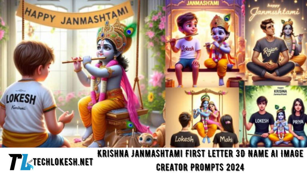 Krishna Janmashtami First Letter 3D Name Ai Image Creator Prompts 2024