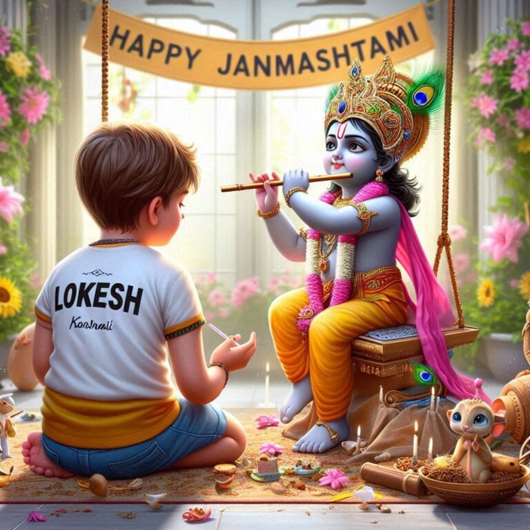 Krishna Janmashtami First Letter 3D Name Ai Image Creator Prompts 2024